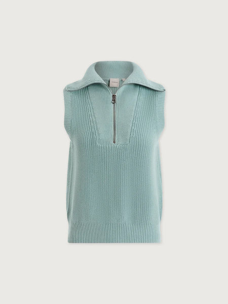 Clifford Half Zip Knit  - Porcelain Blue
