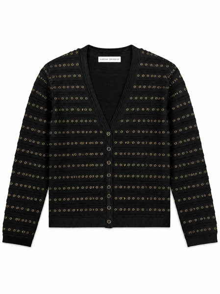 Anna Studded Cardigan - Black