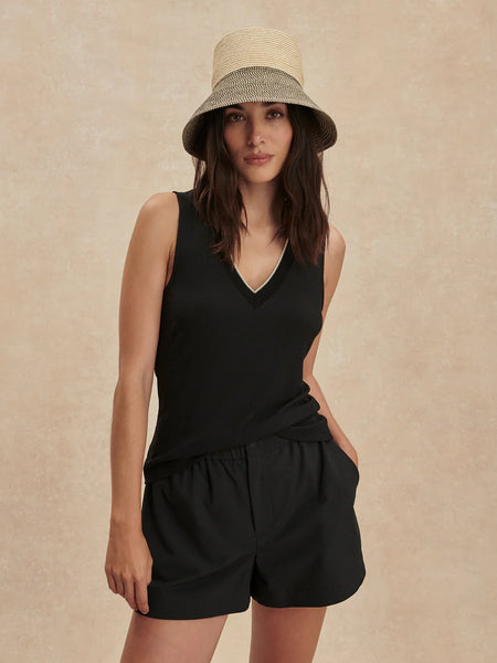 Corby V-Neck Tank - Black