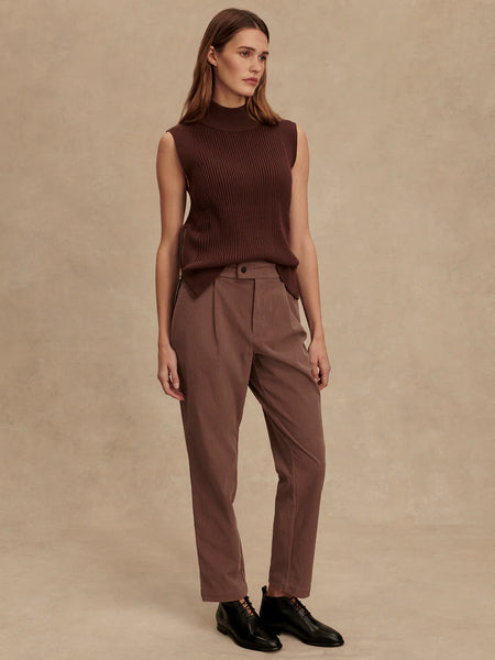 Lois High Neck Tank - Deep Mahogany