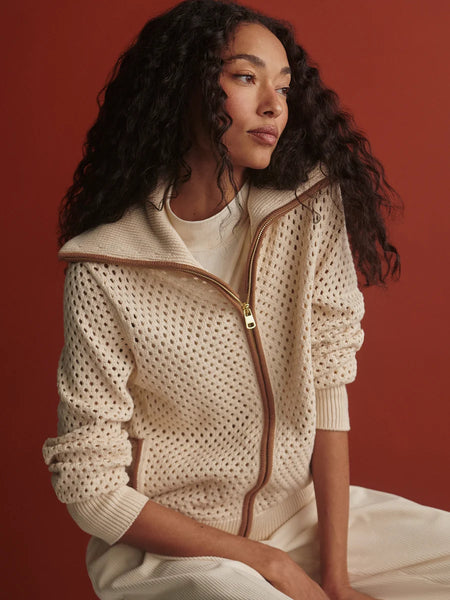 Paula Zip Through Knit Jacket - Birch