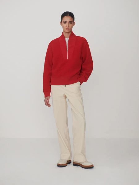 Mumford Half Zip Fleece - Washed Red