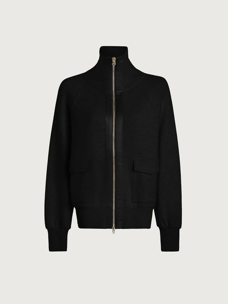 Roxbury Zip Through Top - Black