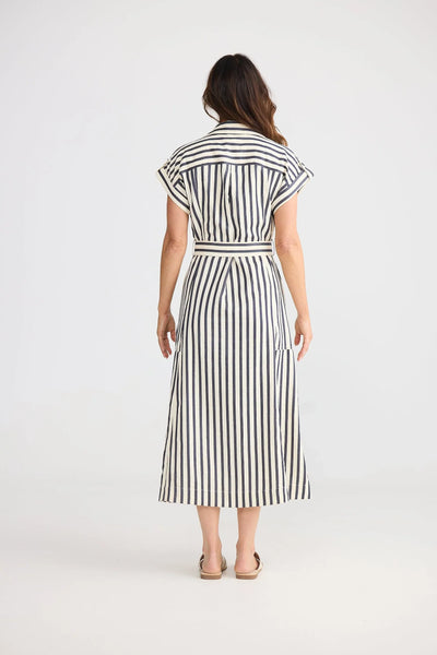 Portia Dress - Navy Stripe