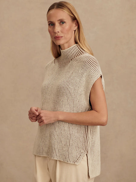 Lauren Plated Knit Tank - Cocoa Dust