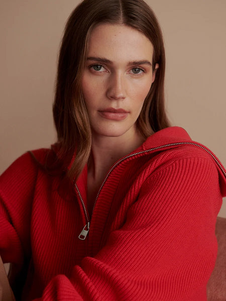 Enrico Knit Jacket - Washed Red