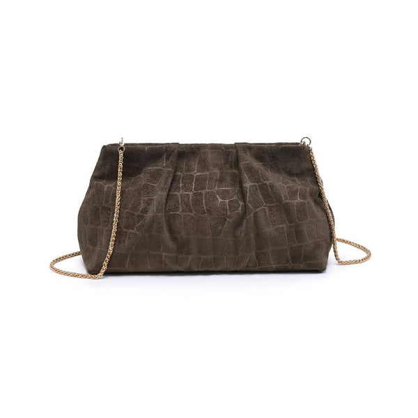Elva Croco Clutch - Olive