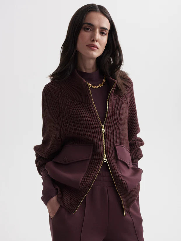 Tessa Knit Jacket - Deep Mahogany