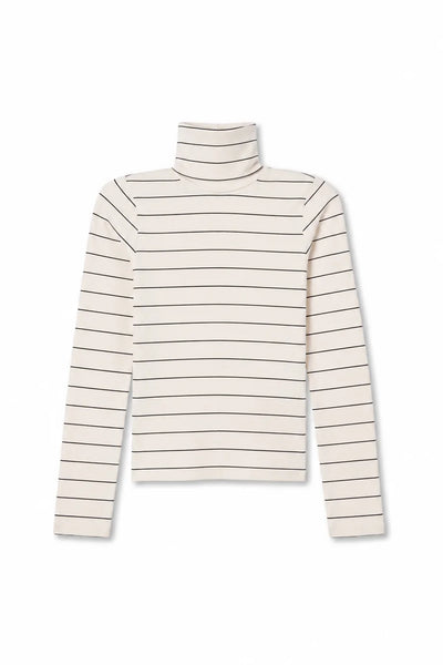 Cindy Turtleneck - Natural/Black Stripe
