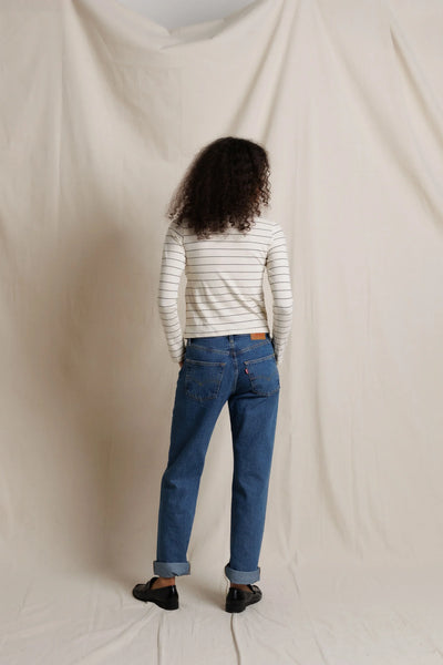Cindy Turtleneck - Natural/Black Stripe