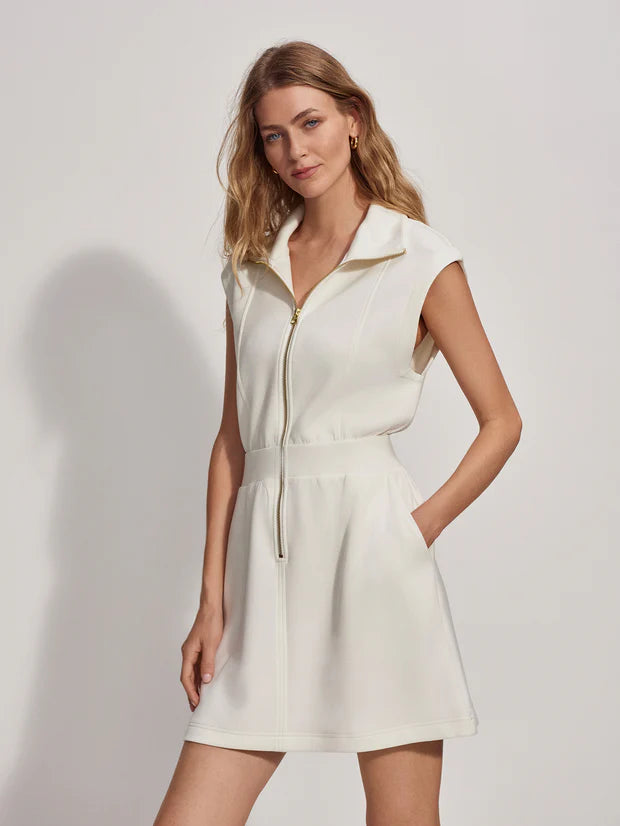 Rosannah Zip Dress - Egret