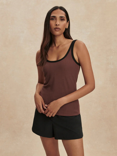 Ayda Fitted Tank - Brown Stone