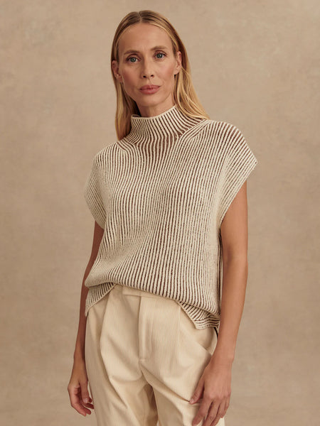 Lauren Plated Knit Tank - Cocoa Dust