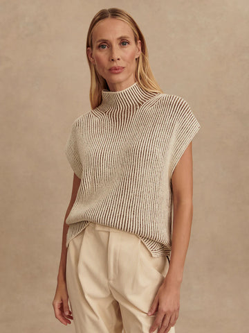 Lauren Plated Knit Tank - Cocoa Dust