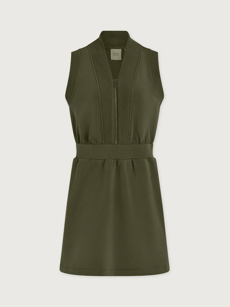 Polyanna Half Zip Dress - Thyme