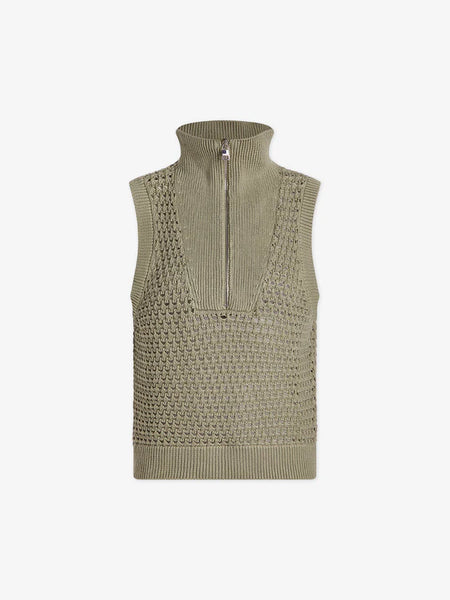 Bains Half Zip Tank - Seagrass