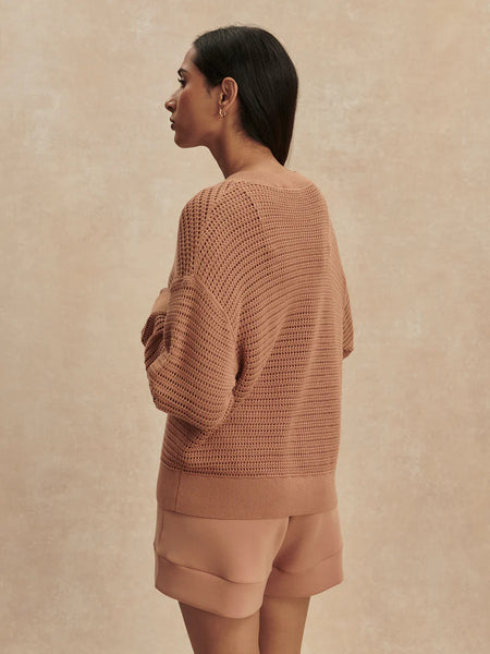 Gaia V-Neck Sweater - Camel