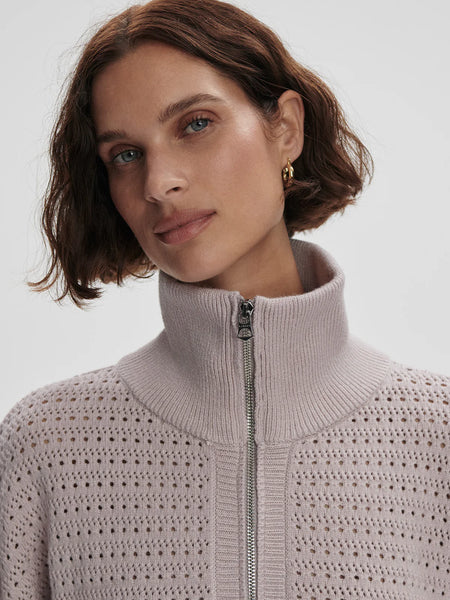 Darla Half Zip Knit - Silver Filigree Melange