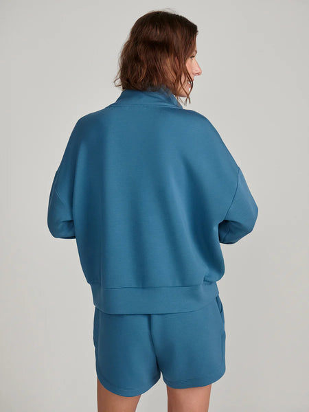 Hawley Half Zip Sweat - Mallard Blue