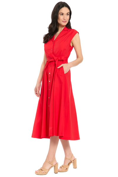 Carolyn Shirt Dress - Flame Scarlet