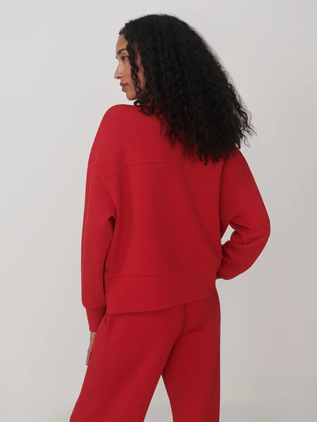Olwen Button Front Sweat - Red Marl
