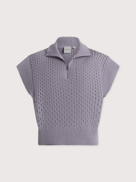Gaines Half Zip Knit - Thistle Down
