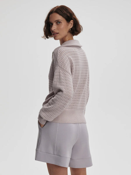 Darla Half Zip Knit - Silver Filigree Melange