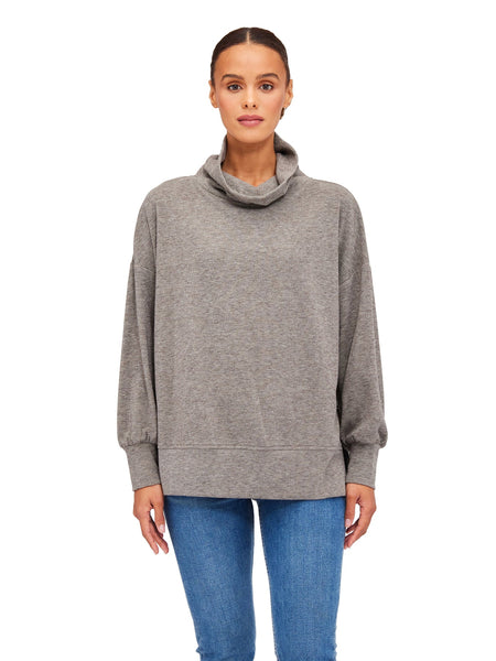 Funnel Neck Top - Taupe