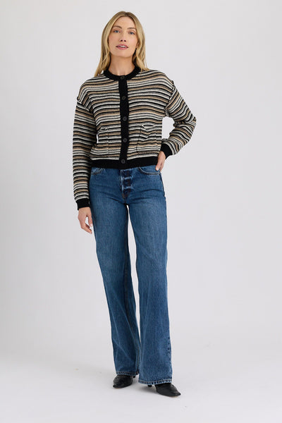 Maloney Cardigan - Black Combo