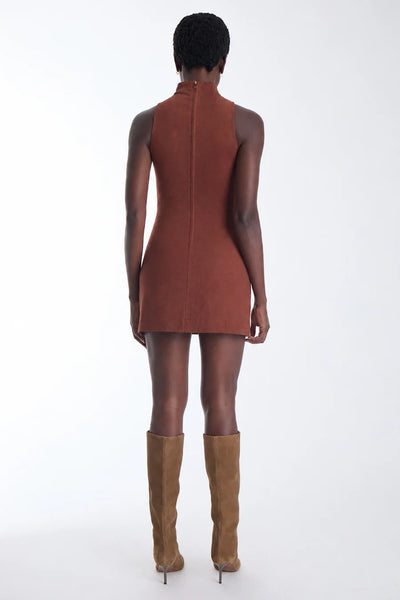 Kai Vegan Suede Mini Dress - Copper Cedar