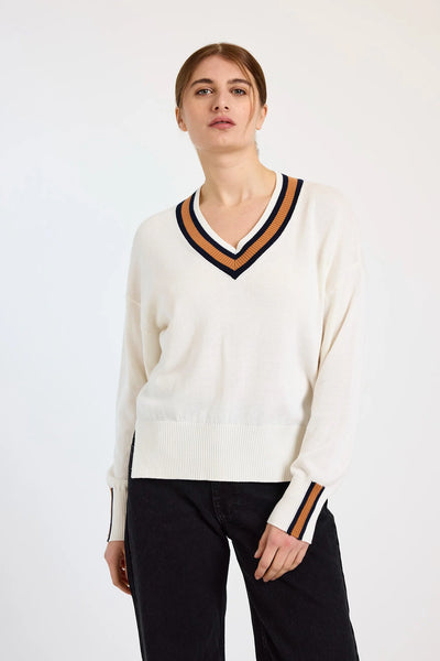 Valerie Stripe V - Ivory