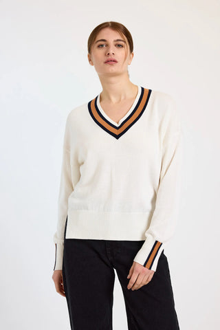 Valerie Stripe V - Ivory