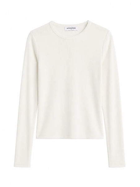Ivanna Modal Cashmere Rib Top - Natural