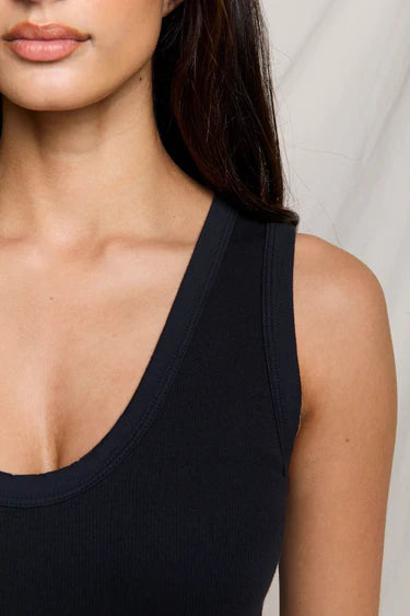 Jordan Rib U Neck Tank - True Black