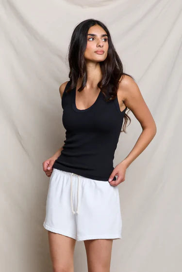Jordan Rib U Neck Tank - True Black