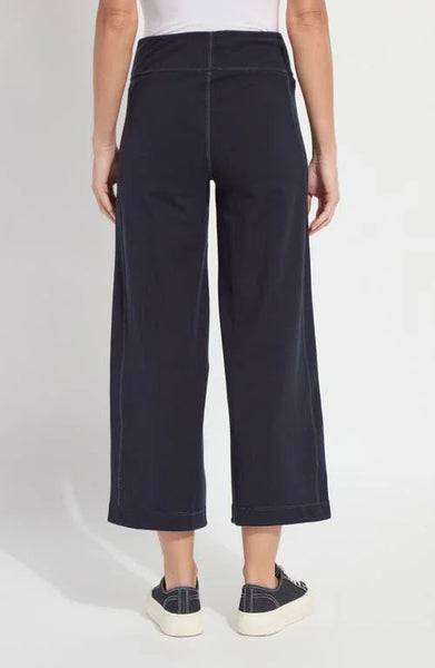 Jovie Reversible Wide Leg Crop Jogger - True Navy/Grey Melange