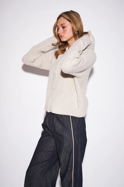 Gavin Zip Up Hoodie - Oat