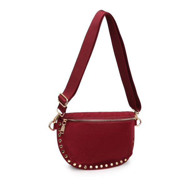 Gizelle Suede Belt Bag - Wine