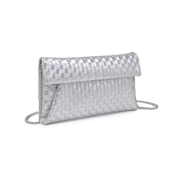 Priscilla Woven Clutch - Silver