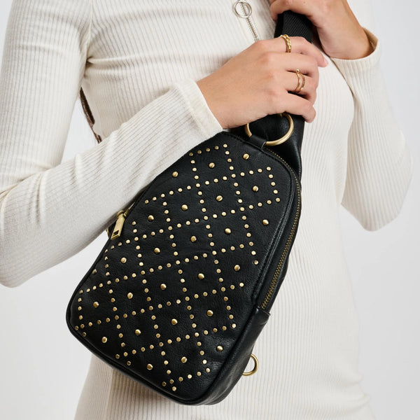 Regina Studded Sling Backpack - Black