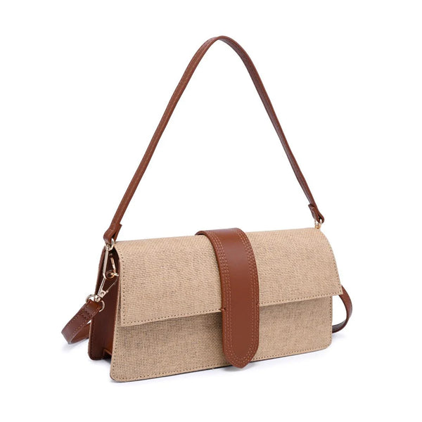 Violet Straw Crossbody - Natural/Tan