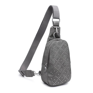 Regina Studded Sling Backpack - Grey