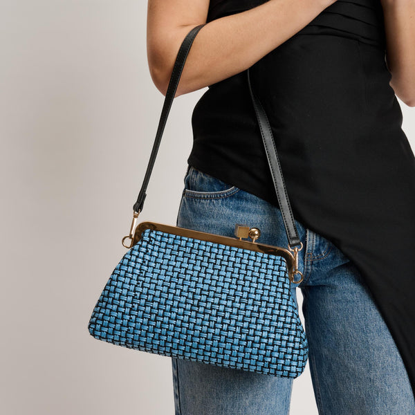 Bianca Clutch - Denim/Black