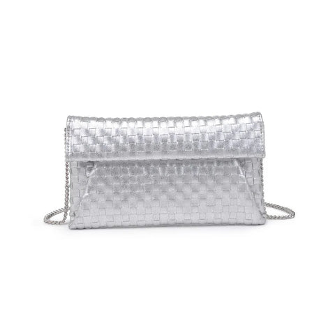 Priscilla Woven Clutch - Silver