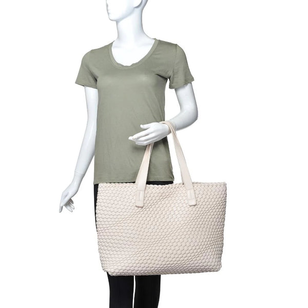 Piquant Woven Tote - Oatmilk