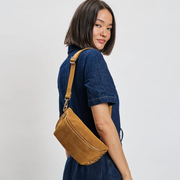 Gizelle Suede Belt Bag - Tan