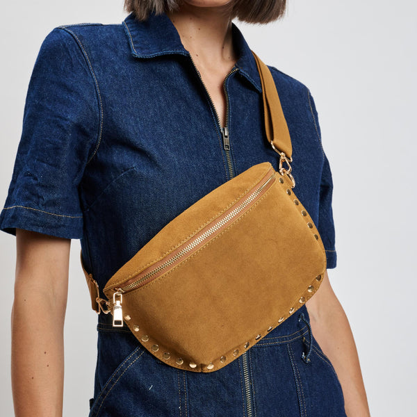 Gizelle Suede Belt Bag - Tan