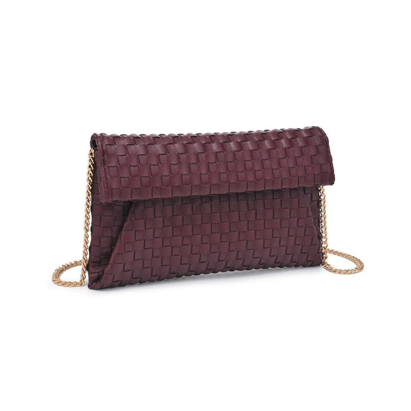 Priscilla Woven Clutch - Wine