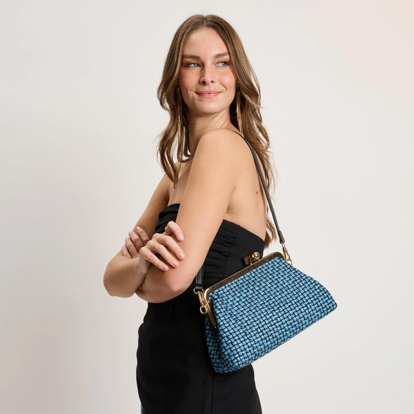 Bianca Clutch - Denim/Black