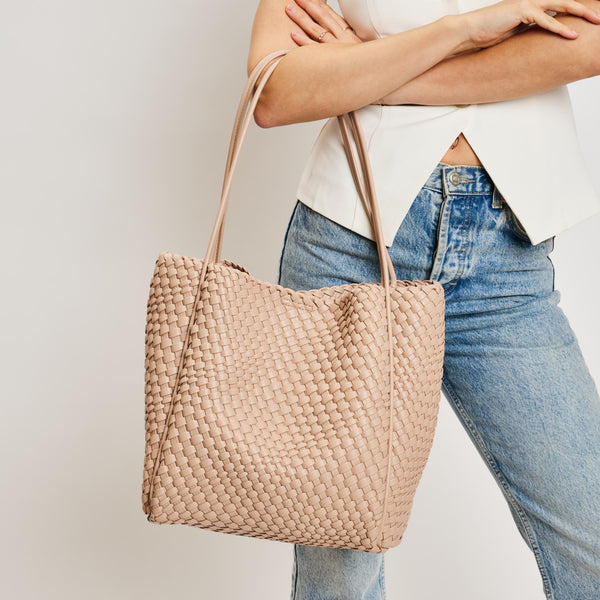 Gladys Woven Tote - Nude
